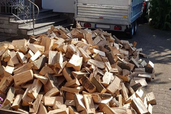 Scheitholztransport mit Autoanhänger 3,5 Tonnen